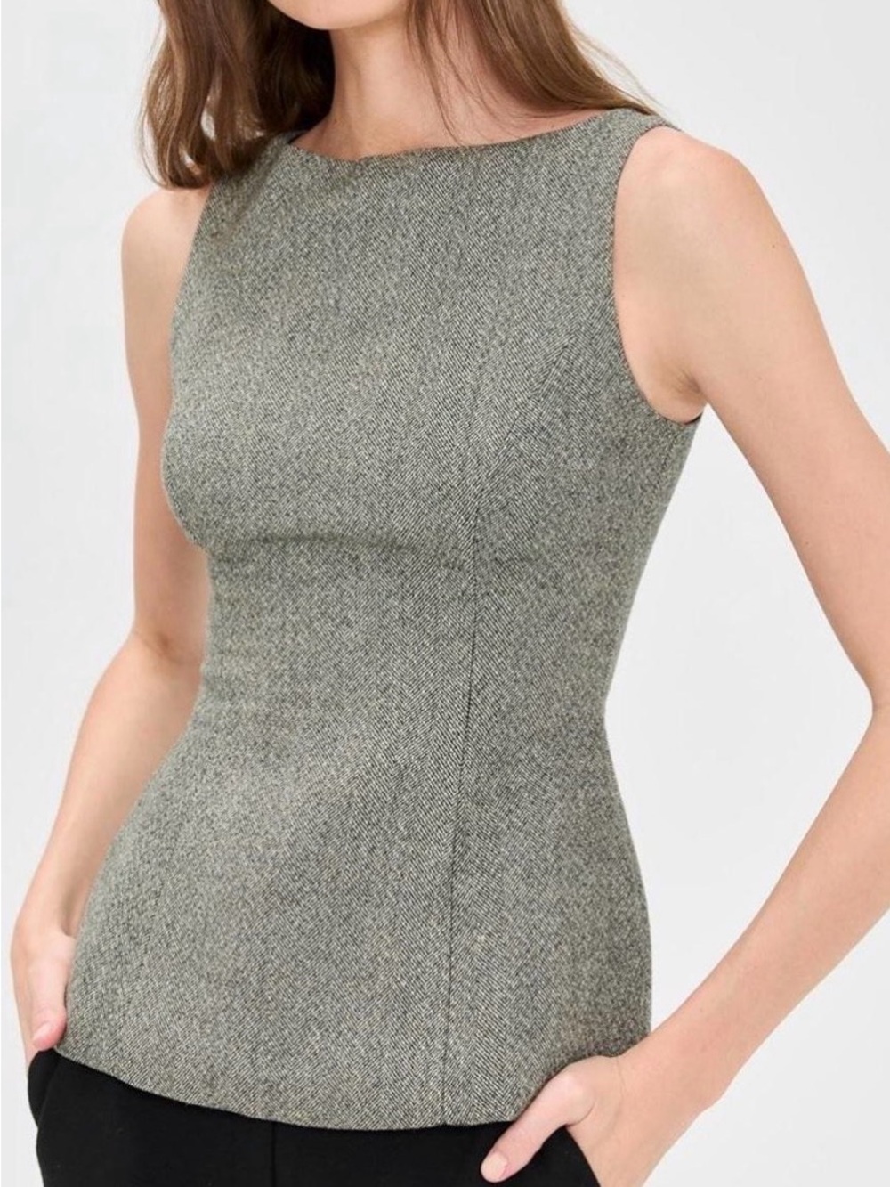 Reformation Nolyn Peplum Wool Blend Herringbone